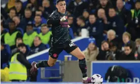  ?? Photograph: David Horton/CameraSpor­t/Getty Images ?? Phil Foden in full flight against Brighton, when he scored twice in Manchester City’s 4-1 win.