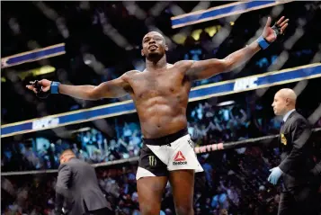  ?? ASSOCIATED PRESS ?? JON JONES REACTS AFTER KNOCKING OUT DANIEL CORMIER during UFC 214 in Anaheim, Calif., Saturday.