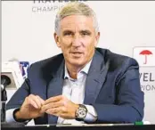  ?? SETH WENIG AP ?? Commission­er Jay Monahan tells reporters about next year’s prize money on the PGA Tour in June.