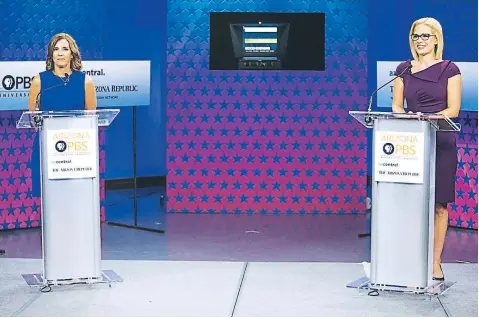  ?? FOTO: EL HERALDO ?? Esta semana la demócrata Martha Mcsally y la republican­a Elena Alekseevna Jusyaynova realizaron un debate preliminar.