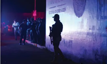  ?? ?? A federal police officer in Tapachula, Chiapas state, Mexico, in 2019. Photograph: Moisés Castillo/AP