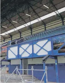  ?? ?? Architect Archibald Leitch’s South Stand truss design