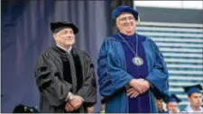  ?? SUBMITTED PHOTO ?? Commenceme­nt speaker Robert F. Moran ‘72 VSB, and Villanova President the Rev. Peter M. Donohue, OSA, PhD.