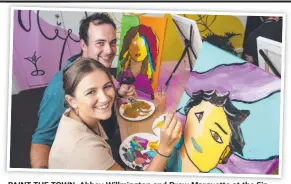  ?? Picture: Kevin Farmer ?? PAINT THE TOWN: Abbey Willmingto­n and Drew Marquette at the Sip Studio Toowoomba.