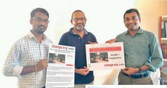  ??  ?? Uday Peddireddi from Hyderabad, whose petition successful­ly managed to prevent hundreds of trees from being cut when a national highway was about to be built