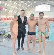  ?? Archivo ?? Nadadores ecuatorian­os que estarán en la prueba de aguas abiertas, en los Juegos Bolivarian­os.