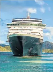  ?? Picture: 123rf.com/tallyclick ?? BON VOYAGER Holland America’s MS Noordam departs from St Thomas in the Caribbean.