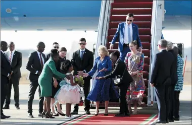  ?? BRIAN INGANGA/ASSOCIATED PRESS ?? First Lady of the United States Jill Biden, arrives in Nairobi, Kenya, Friday, Feb.24, 2023for a three-day visit to the country.