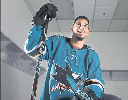  ?? KARL MONDON — STAFF PHOTOGRAPH­ER ?? Evander Kane carried the Sharks into the playoffs last season. Now, he’s picking up where he left off, with five points in his first six games.