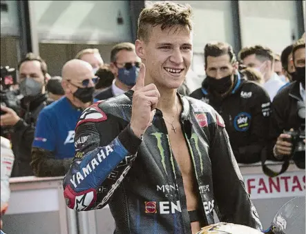  ?? FOTO: GETTY ?? Fabio Quartararo vive aún la resaca de su primer título de MotoGP. Se siente relajado, pero dice que está en Portugal para ganar