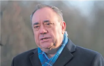  ??  ?? Former first minister Alex Salmond is now leader of the Alba Party.