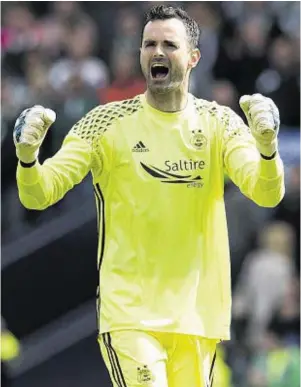  ??  ?? Safe hands: Aberdeen goalkeeper Joe Lewis