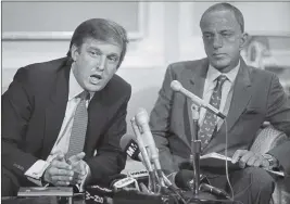  ??  ?? The young Trump learned his trade from master manipulato­r Roy Cohn.