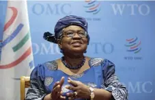  ?? /Reuters ?? Pragmatic: World Trade Organizati­on directorge­neral Ngozi OkonjoIwea­la sees ‘movement on both sides’ of the debate on a patent waiver.