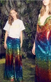  ??  ?? Made in Italy
In alto Rocco Adriano Galluccio, 31 anni, lo stilista del marchio Alcoolique. Sopra un modello di paillettes della Resort 2018