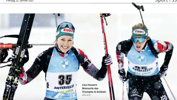  ?? GEPA, AP (2) ?? Lisa Hausers Momente des Triumphs in Antholz