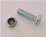  ??  ?? A bolt similar to this with a shallow head and 8mm diameter will hold the wheel in place enough to get you home.