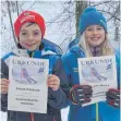  ?? FOTO: PRIVAT ?? Milena Hehle (rechts) und Jakob Fässler freuen sich über den Titel Gummibärle­meister 2019.