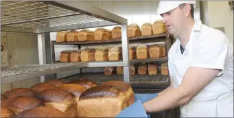  ??  ?? Ian McCloskey working in O’Neills Bakery, Annagassan.