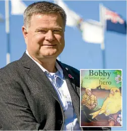  ??  ?? Glyn Harper has written a new children’s book, Bobby The Littlest War Hero (inset), based on the story of a real-life canary.