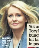  ??  ?? TAKING THE DWP Esther McVeyYet another Tory benefit bungle will hit families in pocket