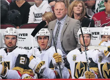  ?? CHRISTIAN PETERSEN/GETTY IMAGES ?? Gerard Gallant fit the bill for what GM George McPhee had in mind when choosing a coach for the Vegas Golden Knights, a man who has persevered after being given up on by a previous employer, much like many players on this surprising­ly successful team.