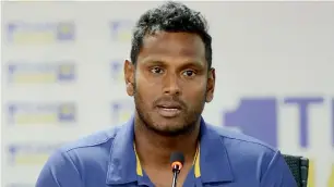  ?? AFP ?? Sri Lanka’s ODI and T20 captain Angelo Mathews addresses a conference in Colombo. —