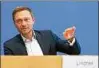  ??  ?? Christian Lindner ist Vorsitzend­er der FDP. Foto: dpa/stache