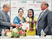  ?? SOURCED ?? Amrita Raj (second from right), PhD scholar of SHUATS receiving the award in Meerut.