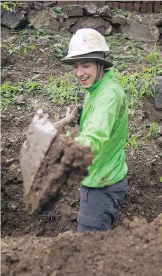  ??  ?? Jonah Toth digs foundation­s for a community garden in India in 2015. He will receive the Regina Young Humanitari­an of the Year award in October.