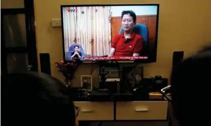  ?? ?? Former oil executive Trinh Xuan Thanh on state-run television in Vietnam. Photograph: Kham/Reuters