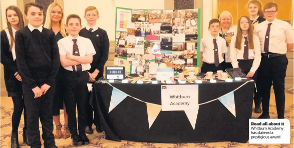  ??  ?? Read all about it Whitburn Academy has claimed a prestigiou­s award