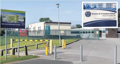  ??  ?? ●●Royton and Crompton School was put in special measures after being rated ‘inadequate’