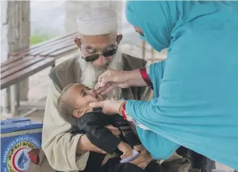  ?? Wam ?? About 19 million polio vaccinatio­ns were given to children in Pakistan as part of a UAE campaign. The vaccine was issued on the directives of President Sheikh Khalifa