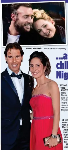  ??  ?? TYING THE KNOT: Rafa Nadal and Mery Perello. Right: The stunning venue in Majorca