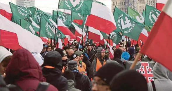  ?? FILE PIC ?? Last Saturday in Poland in the Kundraesqu­e struggle, ‘memory’ prostrated to ‘forgetting’, when over 600,000 people, reportedly from all over Europe, gathered to celebrate the country’s independen­ce day.