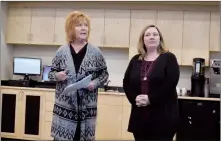  ?? NEWS PHOTO TIM KALINOWSKI ?? SD76 associate superinten­dent Tracy Hensel and district psychologi­st Claire Peterson presented a report to the board of trustees Tuesday evening detailing advancemen­ts in the district’s inclusive education and interventi­on agenda to help students...