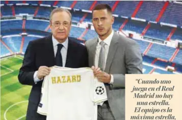  ?? | GETTY IMAGES ?? Eden Hazard espera ganar muchos títulos con la camiseta del Real Madrid.