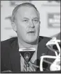  ?? NWA Democrat-Gazette/ANDY SHUPE ?? Arkansas Athletic Director Hunter Yurachek announced some restructur­ing of duties within the athletic department Thursday.