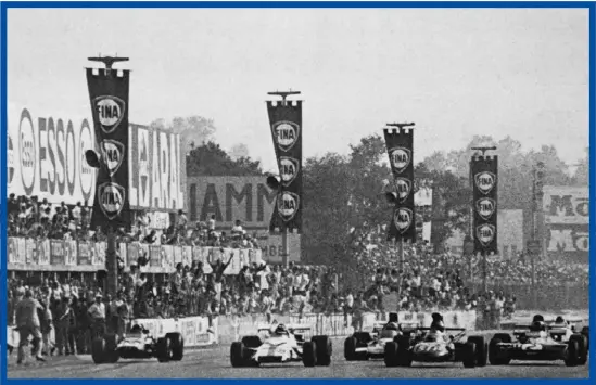  ??  ?? The closest Grand Prix finish in history. Howden Ganley was fifth, .62 of a second from victory