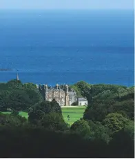  ??  ?? The castle, seen from the top of the demesne, with a view out on to the North Channel