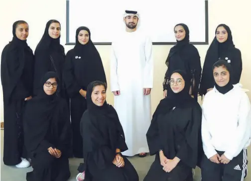  ??  ?? Sajaya Young Ladies hosted the young Emirati champion to inspire its members.