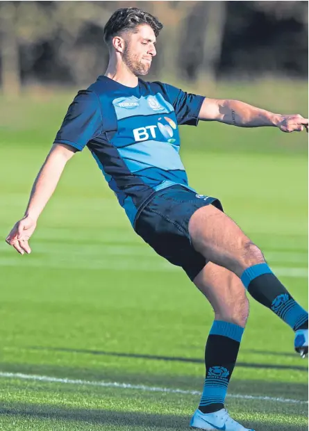  ?? Picture: SNS Group. ?? Adam Hastings during a training session at Oriam in Edinburgh.