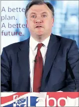  ??  ?? Labour’s Ed Balls hits out in Leeds yesterday