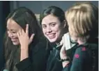  ?? Michael Owen Baker For The Times ?? “NOVITIATE” director Maggie Betts, from left, sits down with her star Margaret Qualley, who portrays a young nun in training at a convent that’s contending with a changing church in the Vatican II era.