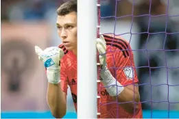  ?? DARRYL DYCK/AP ?? Chicago Fire goalkeeper Gabriel Slonina gestures to defenders during the second half against the Vancouver Whitecaps on July 23.