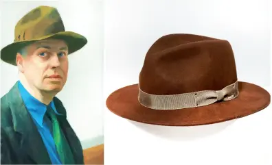  ?? Archivo ?? El sombrero de fieltro que copia el del autorretra­to de Hopper