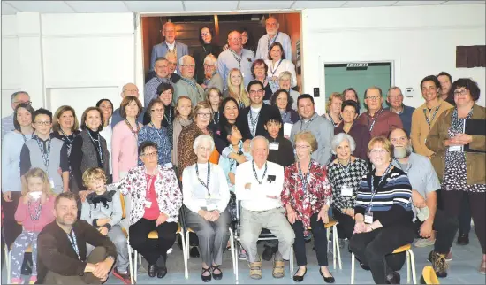  ?? SHIRLEY MAYNES BEAKES ?? All of the Mullowney descendant­s in attendance in the basement of St. Paul’s United Church, Waterloo