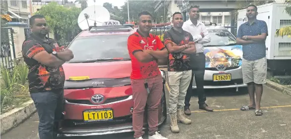  ?? Photo: Karalaini Waqanidrol­a ?? Members of the Explizit Car Club that are organising a car show at the Fiji Sports Council car park today. From the left are Sharnil Chand, Ravneet Kumar, Prashnil Singh, Akshay Kumar and Elvin Kumar.