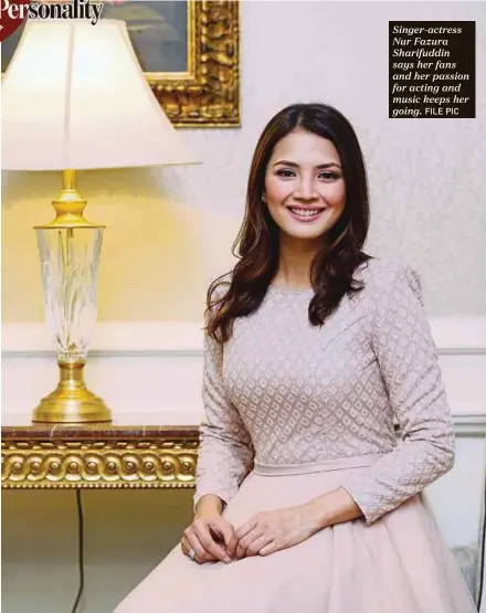  ?? FILE PIC ?? Singer-actress Nur Fazura Sharifuddi­n says her fans and her passion for acting and music keeps her going.
